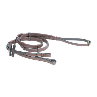 Teugels voor paardrijden van zacht rubber en lederen stops hfi