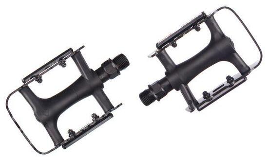 Coppia pedali flat NEATT MTB — corpo plastica e gabbia alluminio