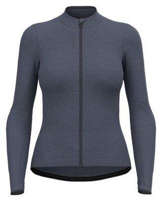 Odlo Women's Full Zip Performance Wool Long Sleeve Jersey Grey