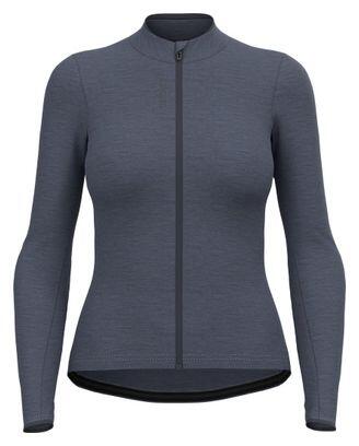 Maillot Manches Longues Femme Odlo Full Zip Performance Wool Gris