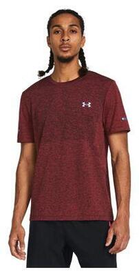 Under armour seamless stride short sleeve jersey red men's