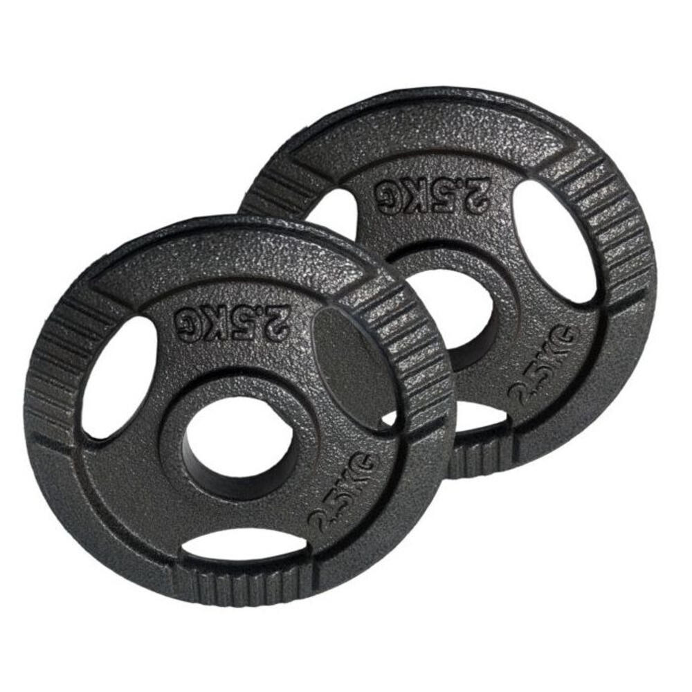 2 Discos de Pesas 2,5 kg 50 mm de 3 agarres Hierro Fitness 2/3