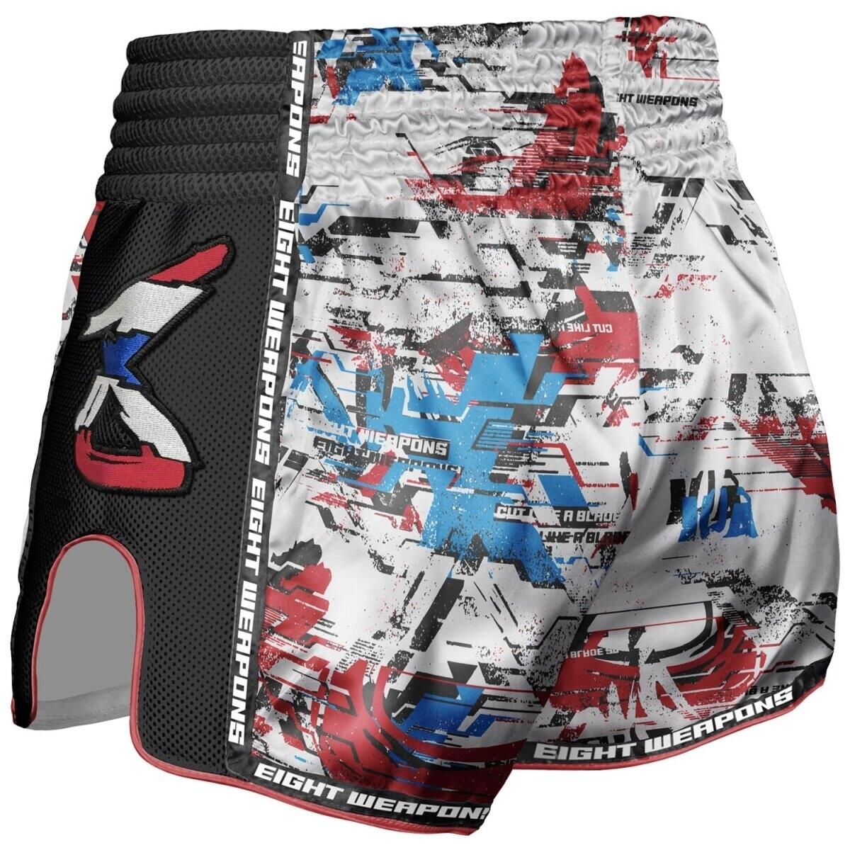 Short Muay Thai 8 WEAPONS Cut Like A Blade 2.0 satin bianco 2/2