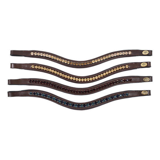 Stirnband für Pferd HFI Padded Wave + Strass