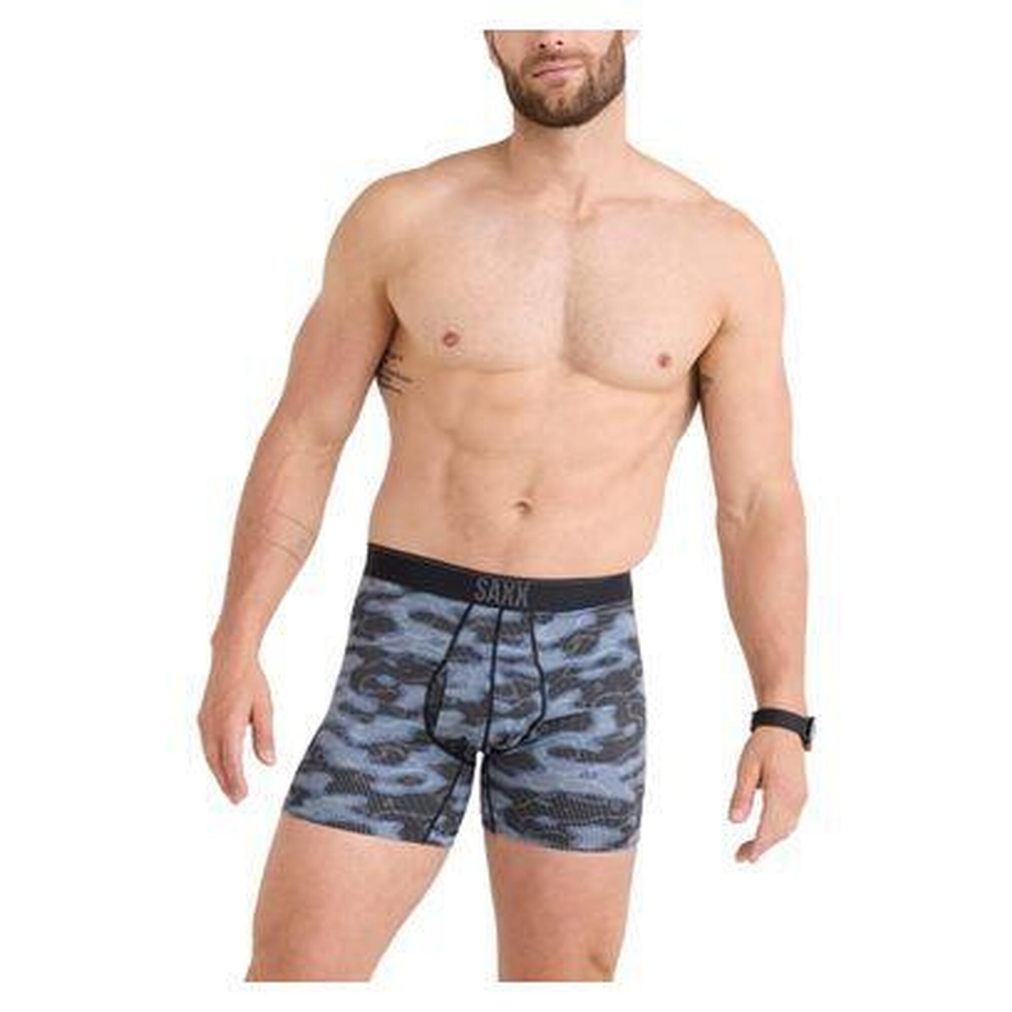 Boxer Saxx Quest Quick-Dry Mesh Fly Waterdrop Noir Camouflage Homme