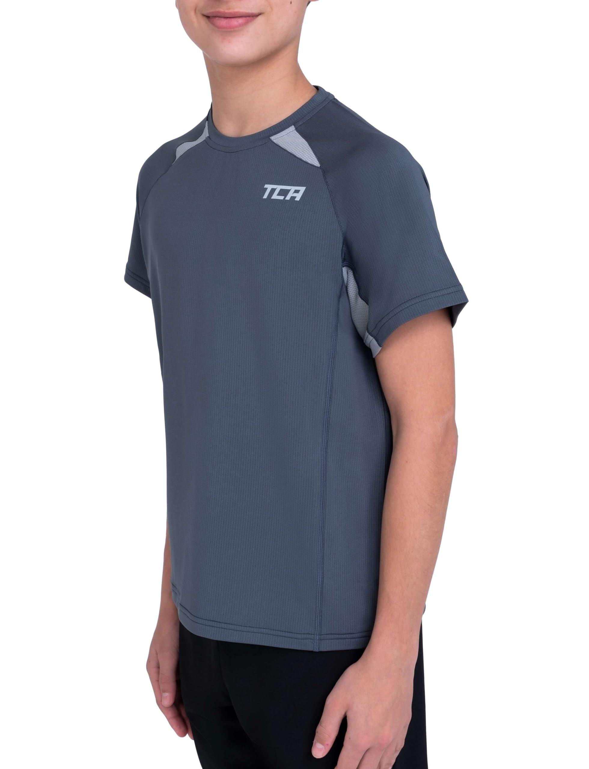 TCA Quickdry Sport Tshirts für Jungen Fitness - Kurzarm Sport Shirt für Jungs