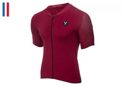 Maillot Manches Courtes LeBram Allos Bordeaux Coupe Aero