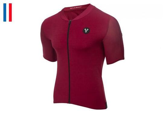 Maillot Manches Courtes LeBram Allos Bordeaux Coupe Aero