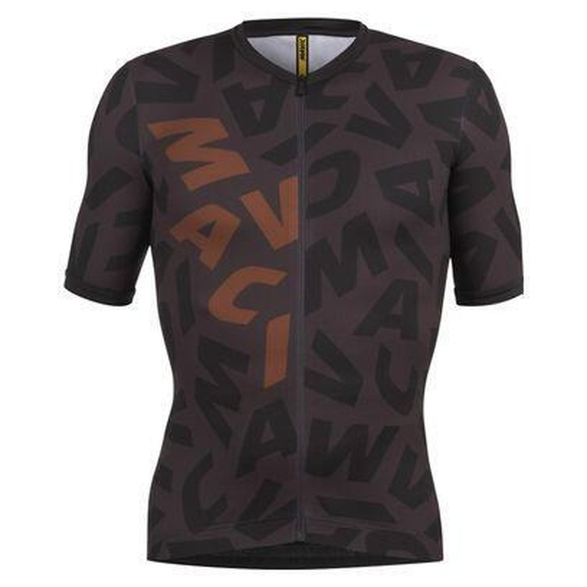 Mavic - Maillot Manches Courtes Mavic Aksium Graphic Bronze/carbone - Maillot Manches Courtes - Marron|vert - 40 M - Decathlon