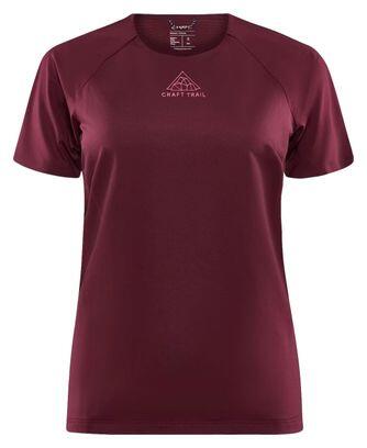 Maillot Manches Courtes Craft Pro Trail Bordeaux Femme