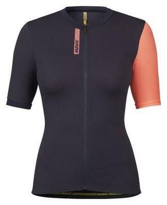 Mavic essential damestrui met korte mouwen donkerblauw/koraal