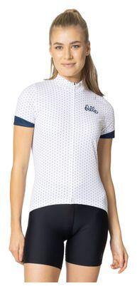 Maglia Donna ODLO Essential Maniche Corte Bianco/Blu micro-pois