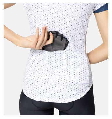Odlo Essential Maglia donna a manica corta con zip Bianco / Blu 4/4
