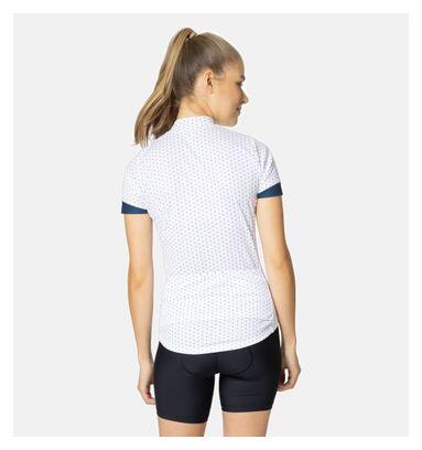 Odlo Essential Maglia donna a manica corta con zip Bianco / Blu 2/4