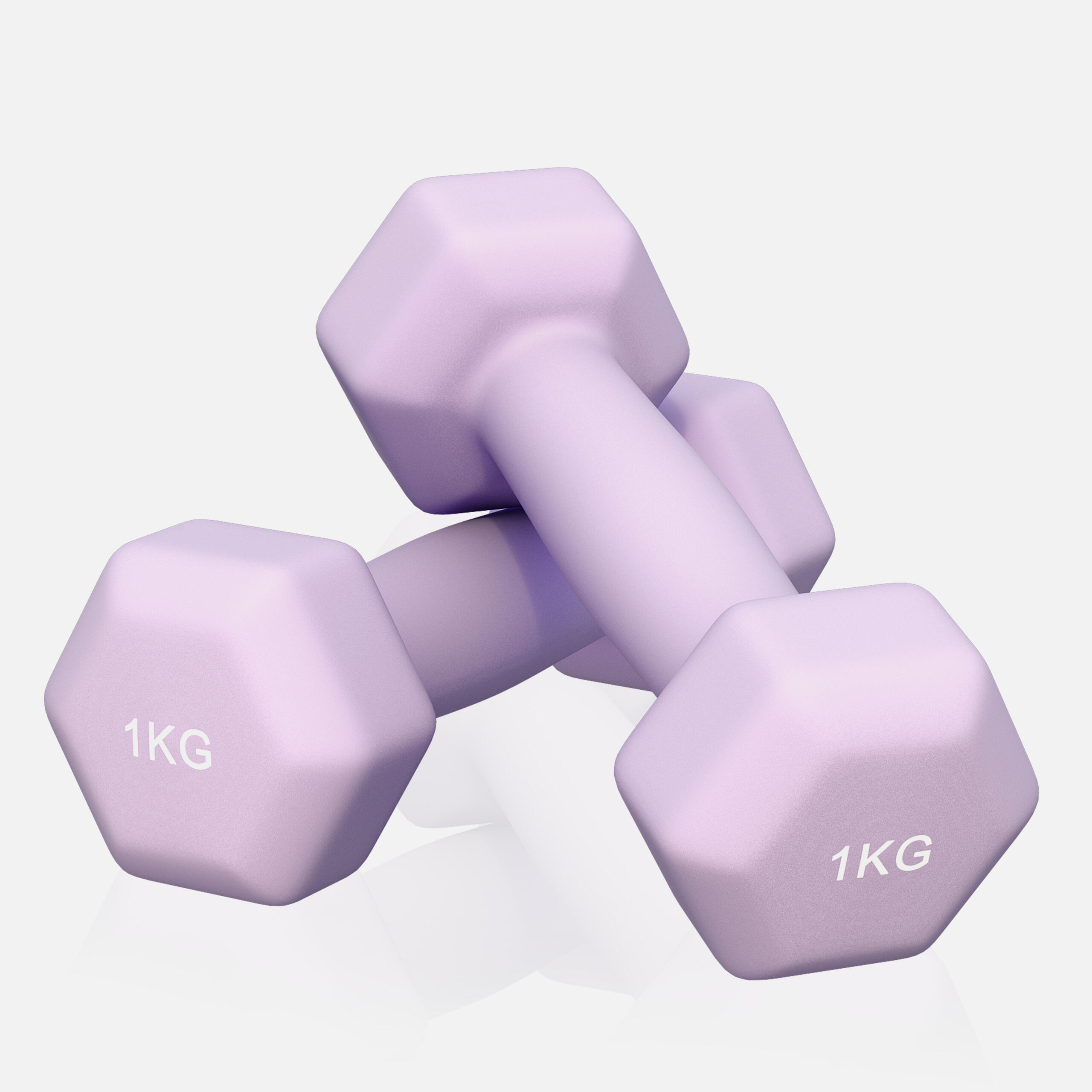2x1 kg hantle gimnastyczne neoprenowe fioletowy Gorilla Sports 3/7