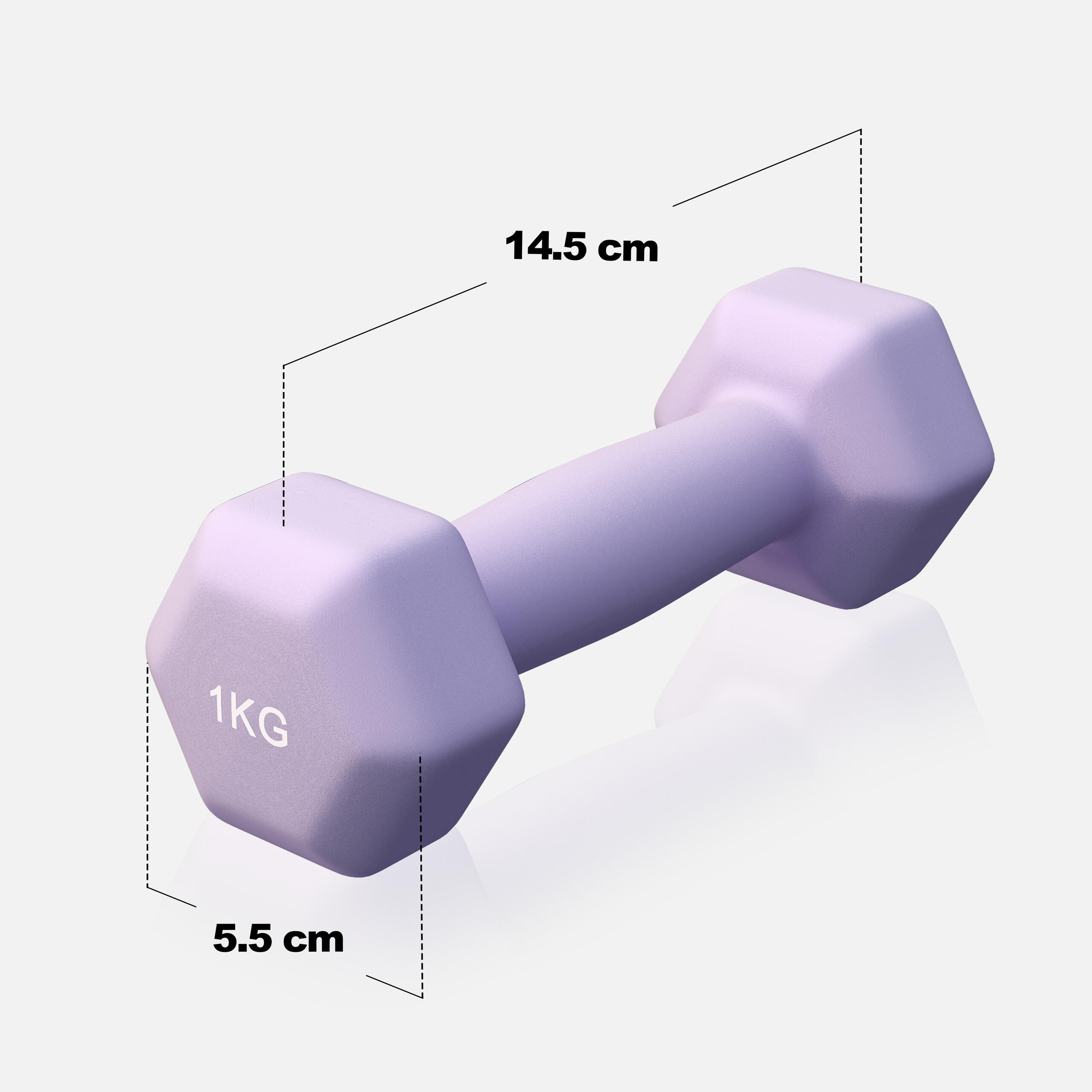 2x1 kg hantle gimnastyczne neoprenowe fioletowy Gorilla Sports 2/7