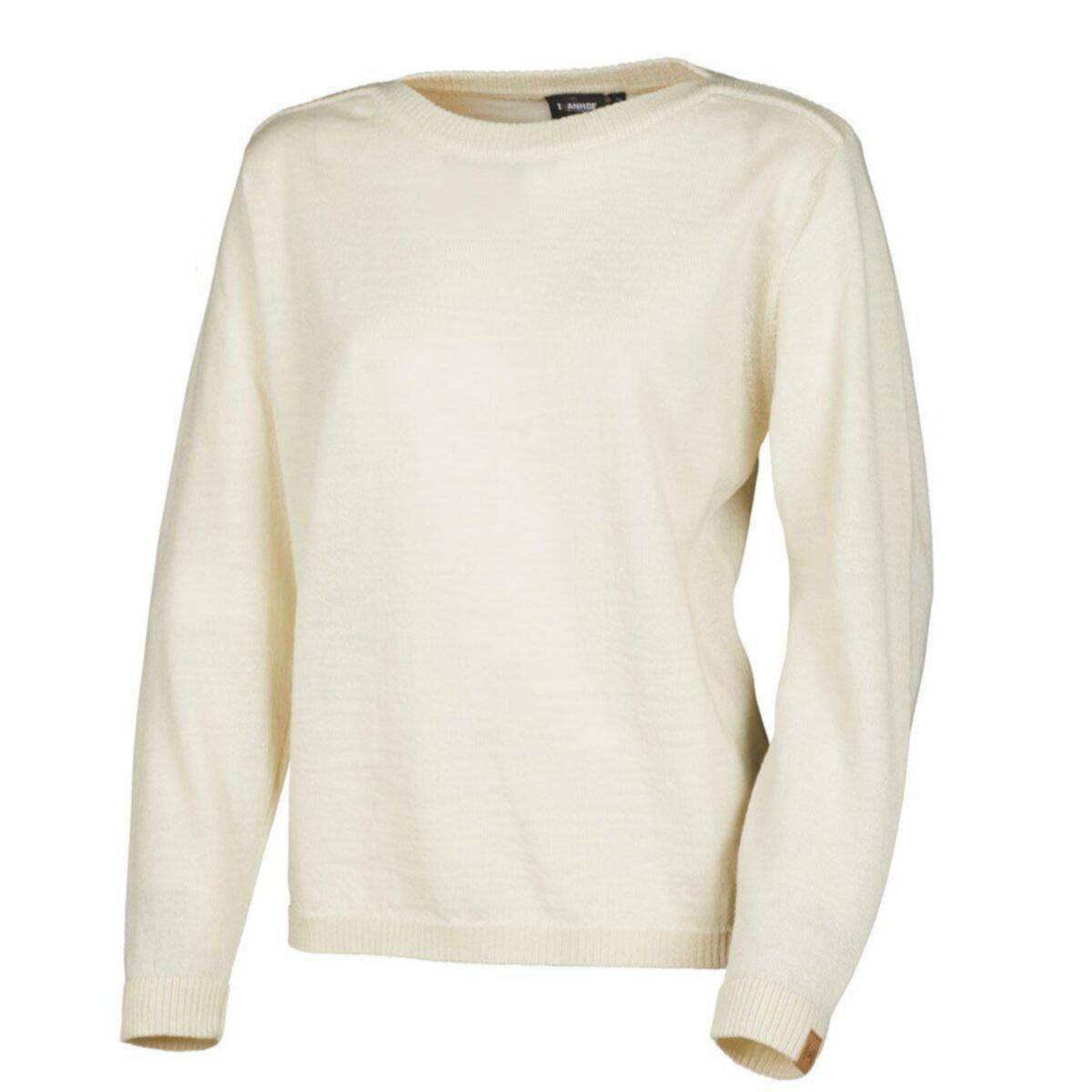Ivanhoeoefsweden - Pull Nls Tunabo Col Bateau Femme – 100 % Laine Pure Non Teinte - Pull - Blanc - 40 M - Decathlon