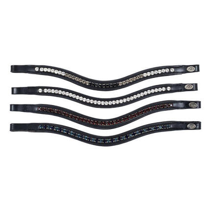 Stirnband für Pferd HFI Padded Wave + Strass