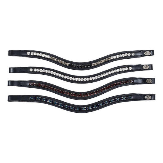 Stirnband für Pferd HFI Padded Wave + Strass