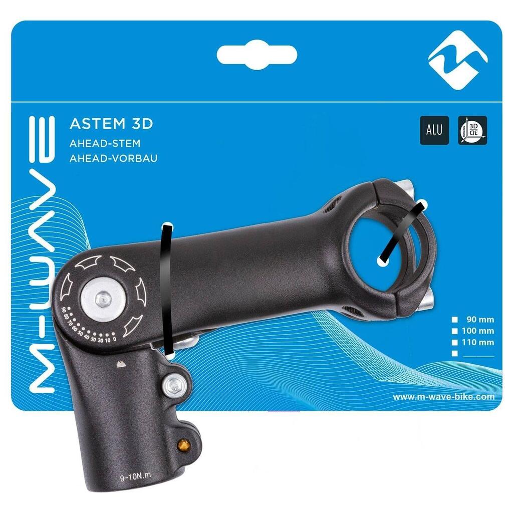 M-Wave Adjustable Stem ST-C2.1 90mm Ahead 1 1/8" 31.8mm Matte Black.