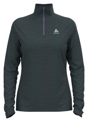 Odlo Women's 1/2 Zip Run Easy Long Sleeve Jersey Dark Grey