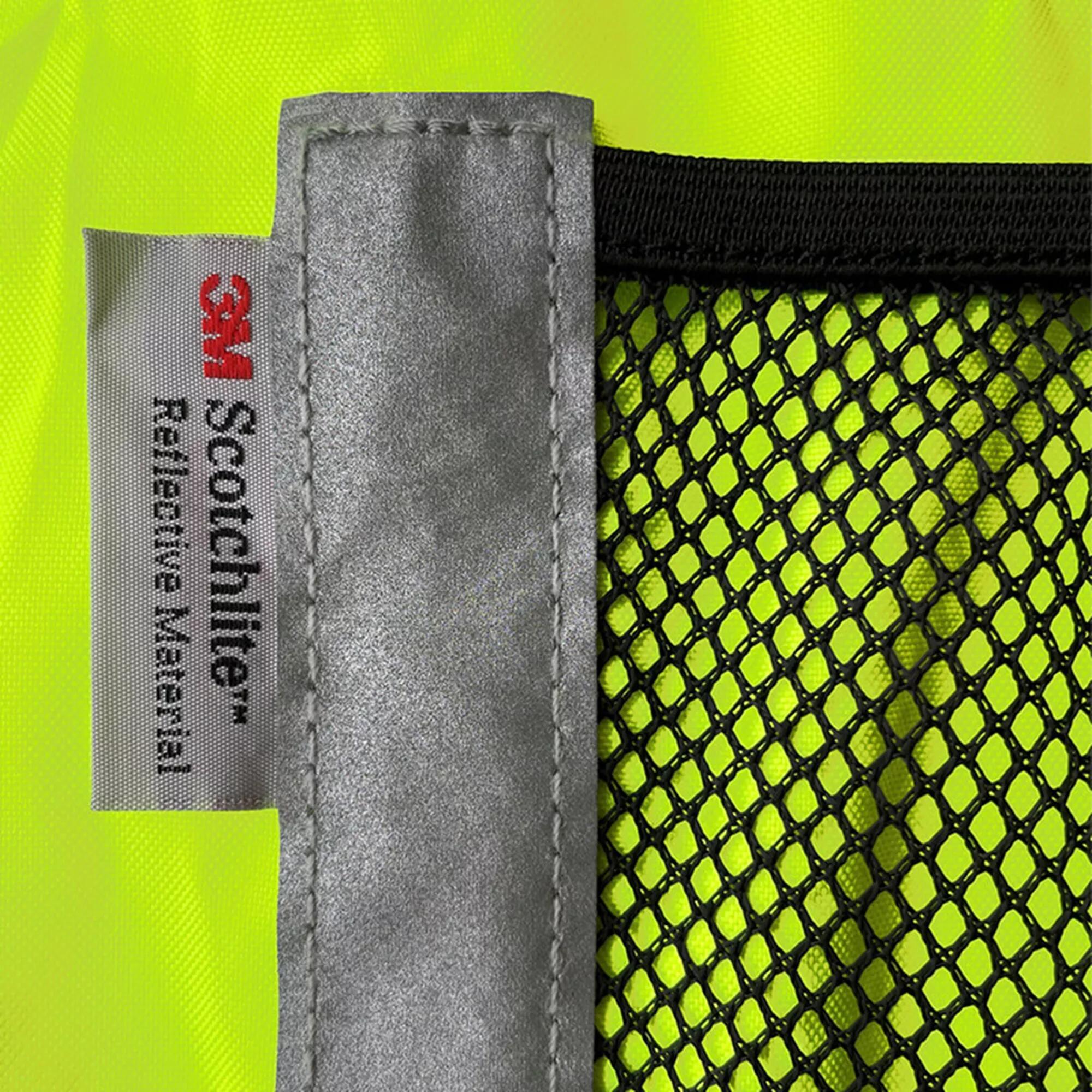 Regenschutz Rucksack Fahrradtasche Wasserdicht Fluo Gelb Reflektierend 3/4