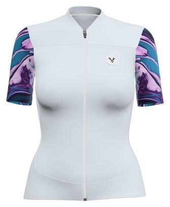 LeBram Ventoux Pétrole Women Short Sleeves Jersey Sky Blue 1/7