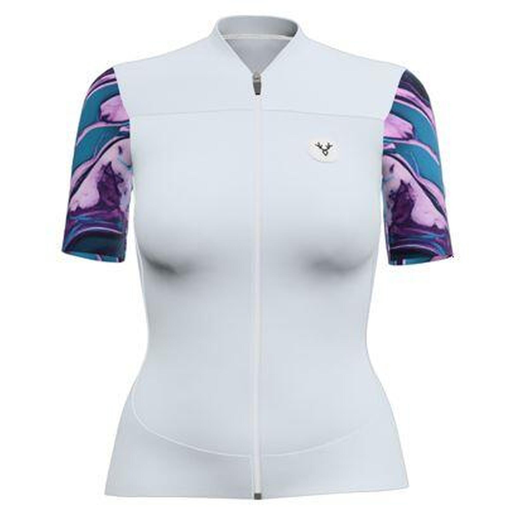 Maillot Manches Courtes Femme LeBram Ventoux Pétrole Bleu Ciel