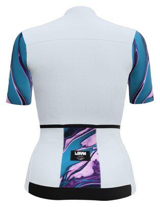 LeBram Ventoux Pétrole Women Short Sleeves Jersey Sky Blue 3/7