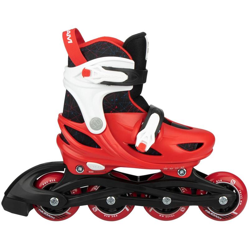 Role reglabile Nijdam Rad Racer, Roșu-Negru, 33-36