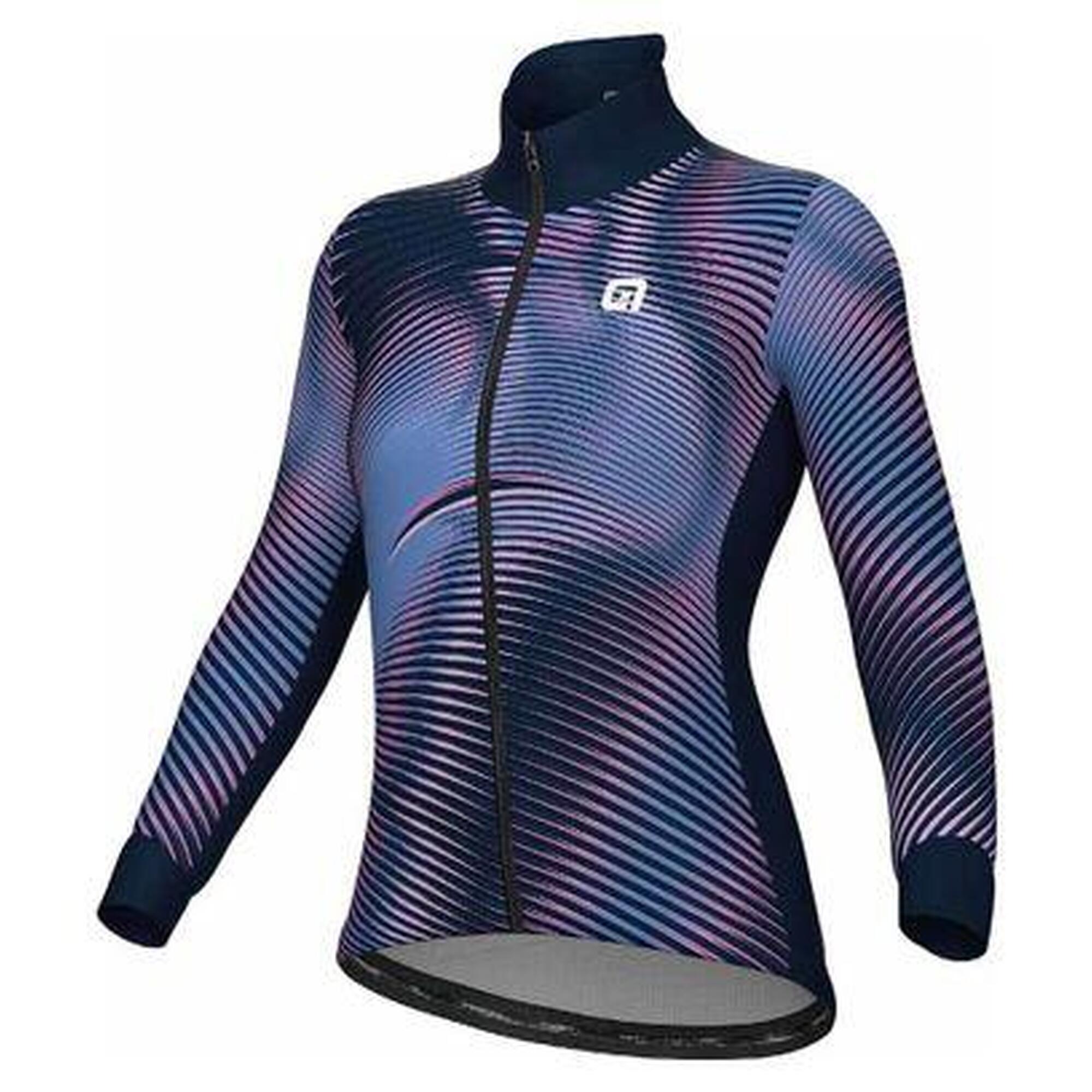 Alé Cycling - Veste Femme Alé Effetto Pragma Bleu - Maillot Manches Longues - Bleu|orange|rose - 40 M - Decathlon