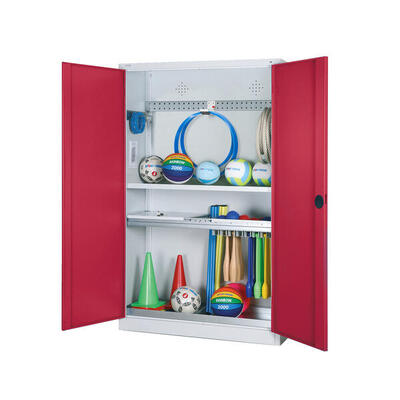 Modul-Sportgeräteschrank Komplettausstattung mit Vollblech-Flügeltüren, HxBxT