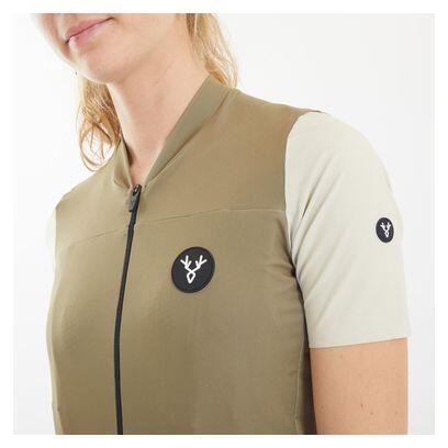 Maillot LeBram Ventoux de manga corta para mujer Marrón liso 7/7