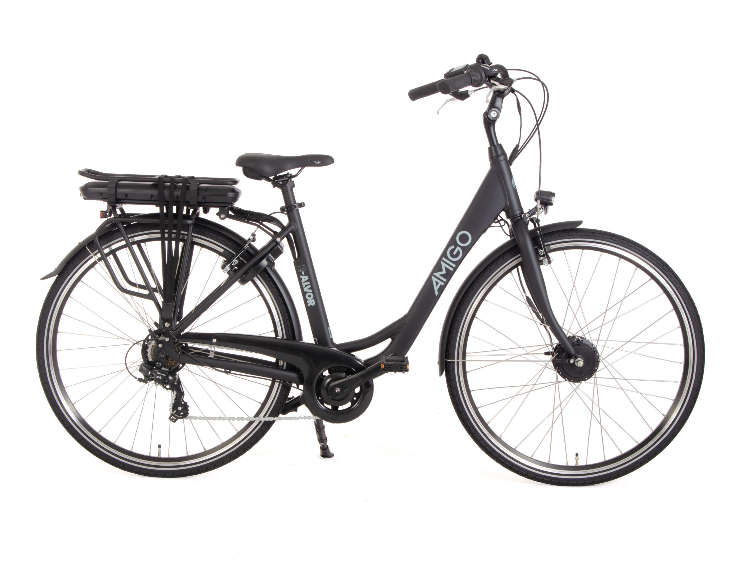 AMIGO AMIGO Elektrische Stadsfiets E-Alvor D1 E-bike 50 cm Dames 7V V-Brakes Matzwart