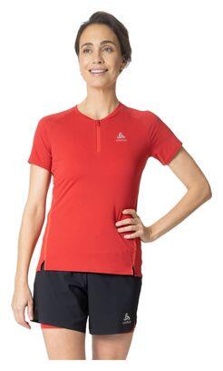 Odlo X-Alp Trail 1/2 Zip Damen Kurzarmshirt Rot