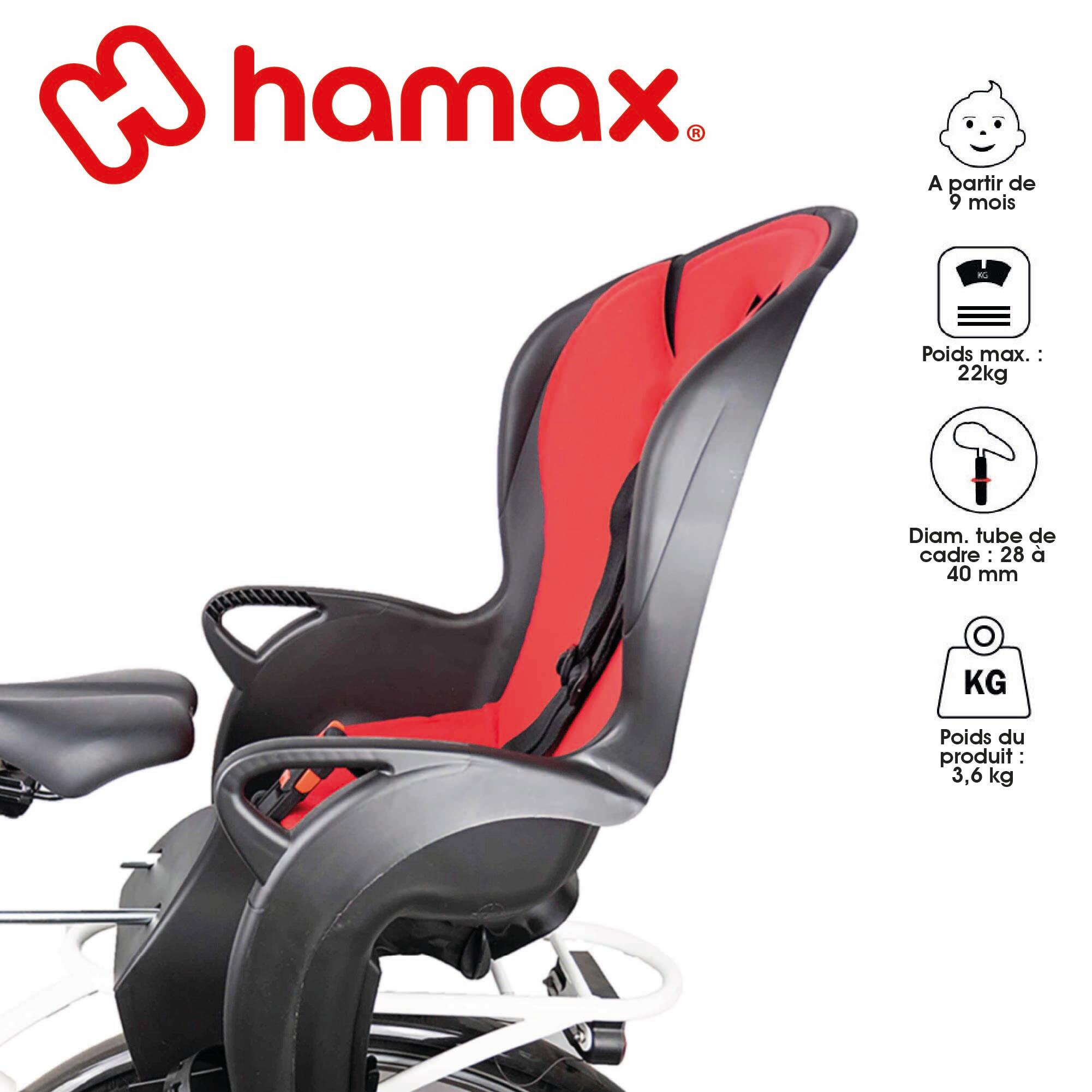 Asiento de bicicleta infantil HAMAX KISS Negro/Rojo 4/6