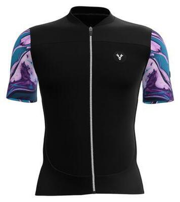 LeBram Ventoux Pétrole Short Sleeves Jersey Black Blue