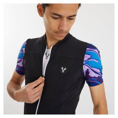 LeBram Ventoux Pétrole Short Sleeves Jersey Black Blue 7/7