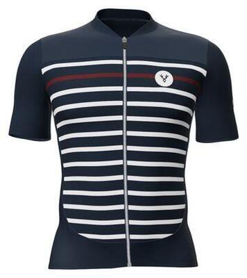 LeBram Ventoux Marinière Limited Edition Short Sleeves Jersey Blue White Bordeau