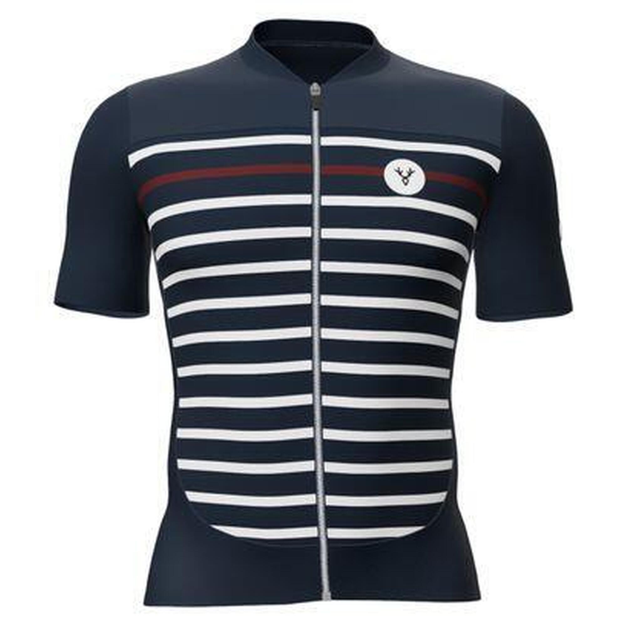 Lebram - Maillot Manches Courtes Lebram Ventoux Marinière Édition Limitée Bleu Blanc Bord - Maillot Manches Courtes - Blanc|bleu - Decathlon