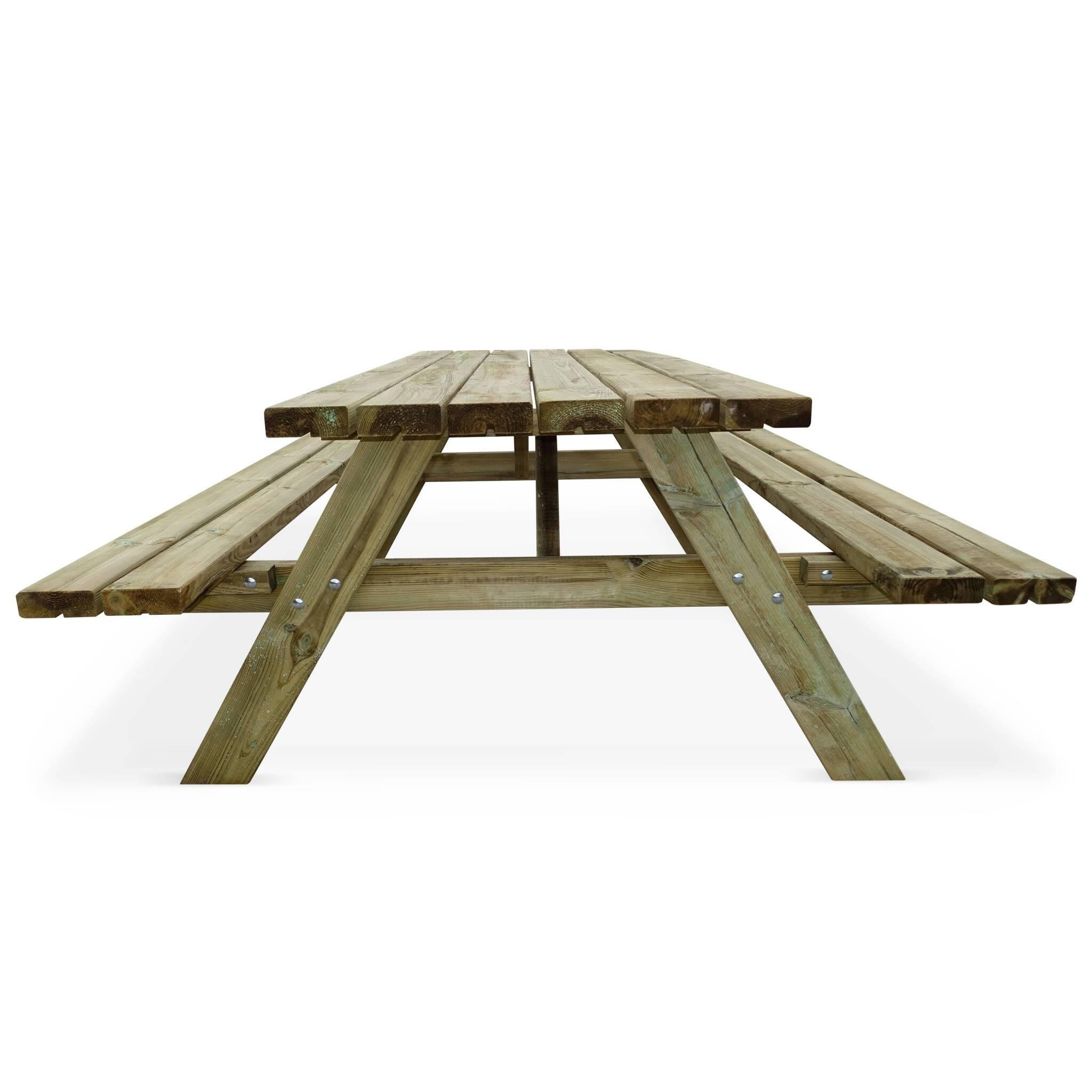 Picknicktisch 180 cm mit klappbaren Holzbänken 6 Plätze Robuster Gartentisch 4/5
