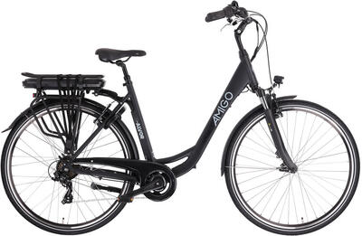 Amigo elektrische stadsfiets e-alvor d2 e-bike 50 cm dames 7v v-brakes matzwart