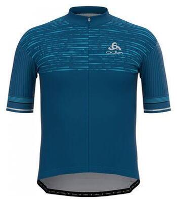 Odlo zeroweight ceramicool pro korte mouw zip jersey blauw