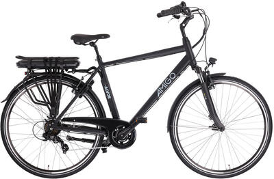 Amigo elektrische stadsfiets e-alvor d2 e-bike 53 cm heren 7v v-brakes matzwart