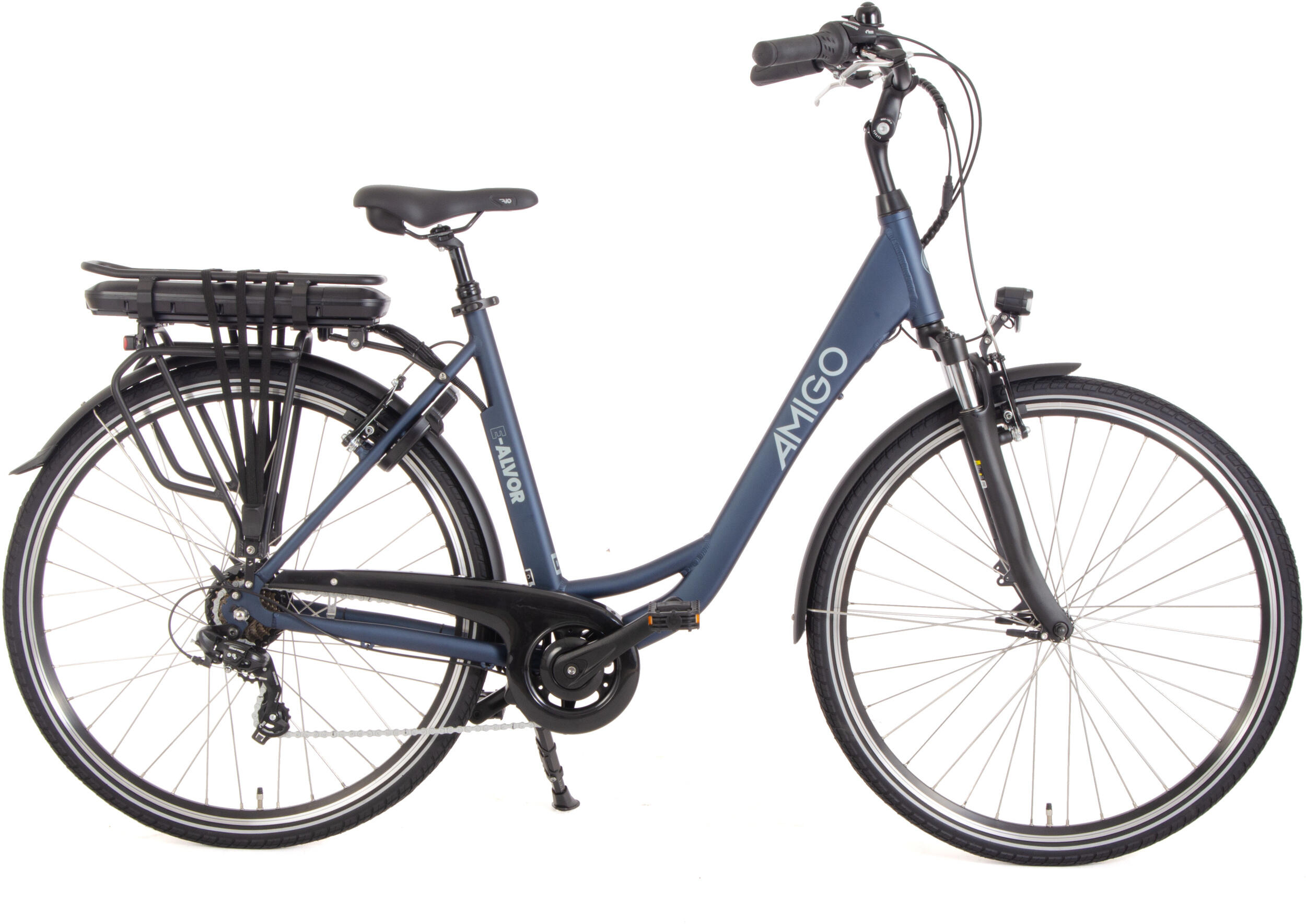 AMIGO AMIGO Elektrische Stadsfiets E-Alvor D2 E-bike 53 cm Dames 7V V-Brakes Matblauw