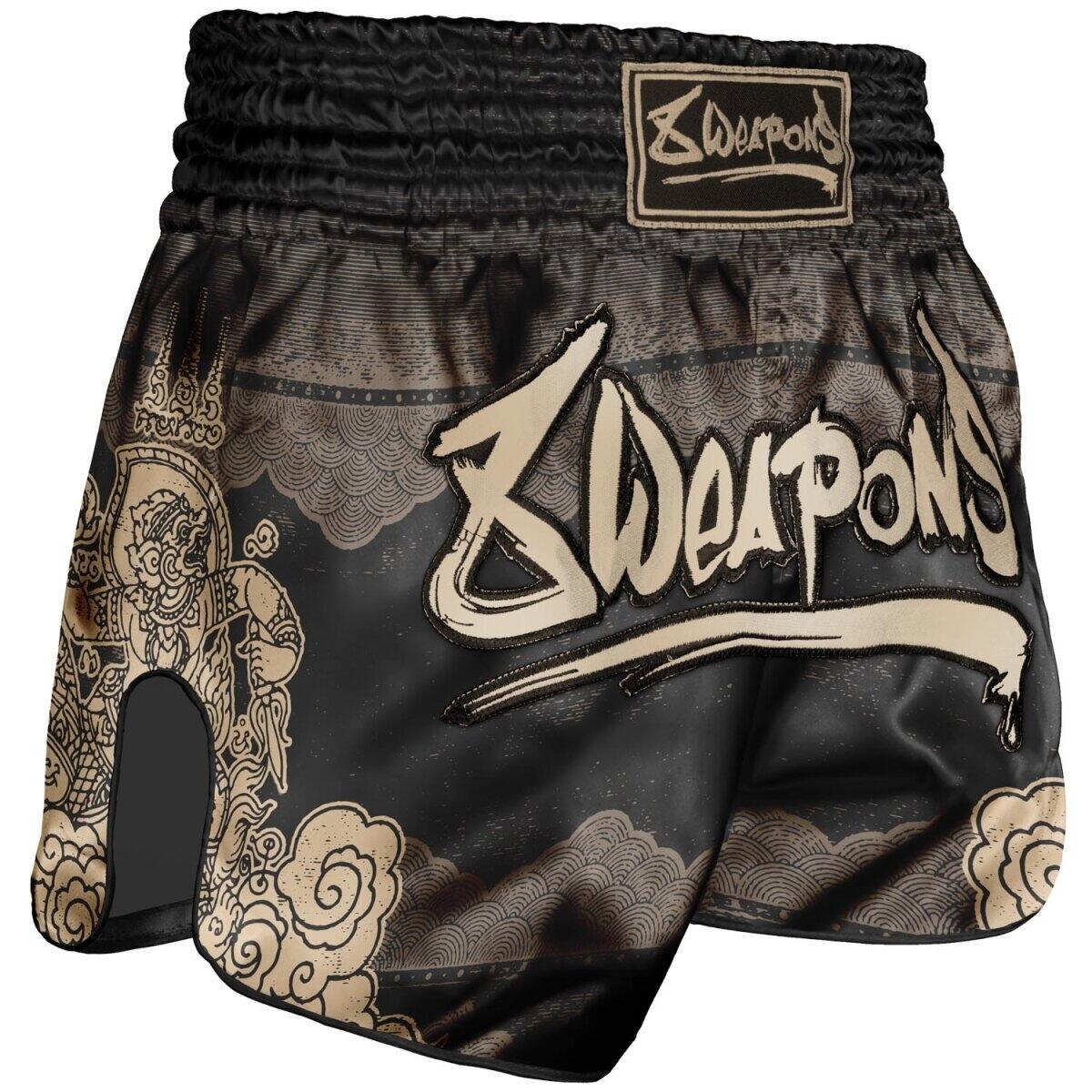 Pantaloncini Muay Thai 8 WEAPONS Hanuman – Nero Oro – S 1/2