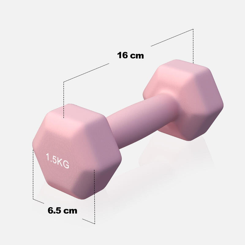 Set de gantere din neopren, 2 x 1.5 Kg, roz, Gorilla Sports