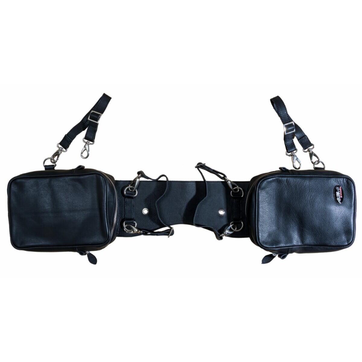 Sac à selle pour cheval en cuir Karlslund 3/4