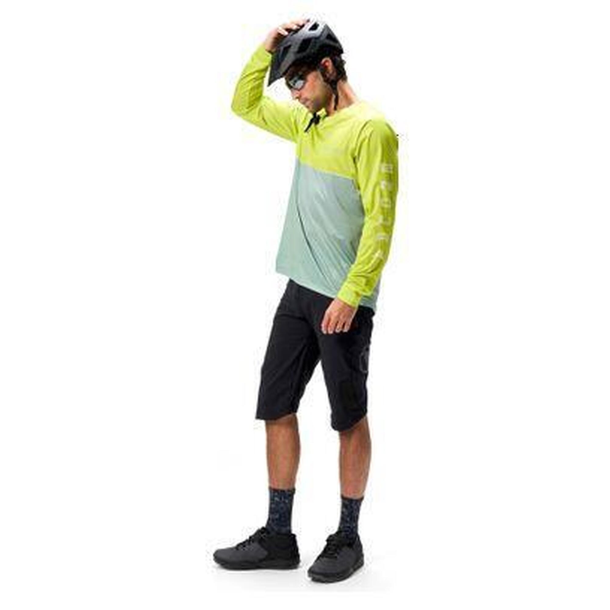 Tricou slim mânecă lungă imprimat, întărit la coate Lime Glas