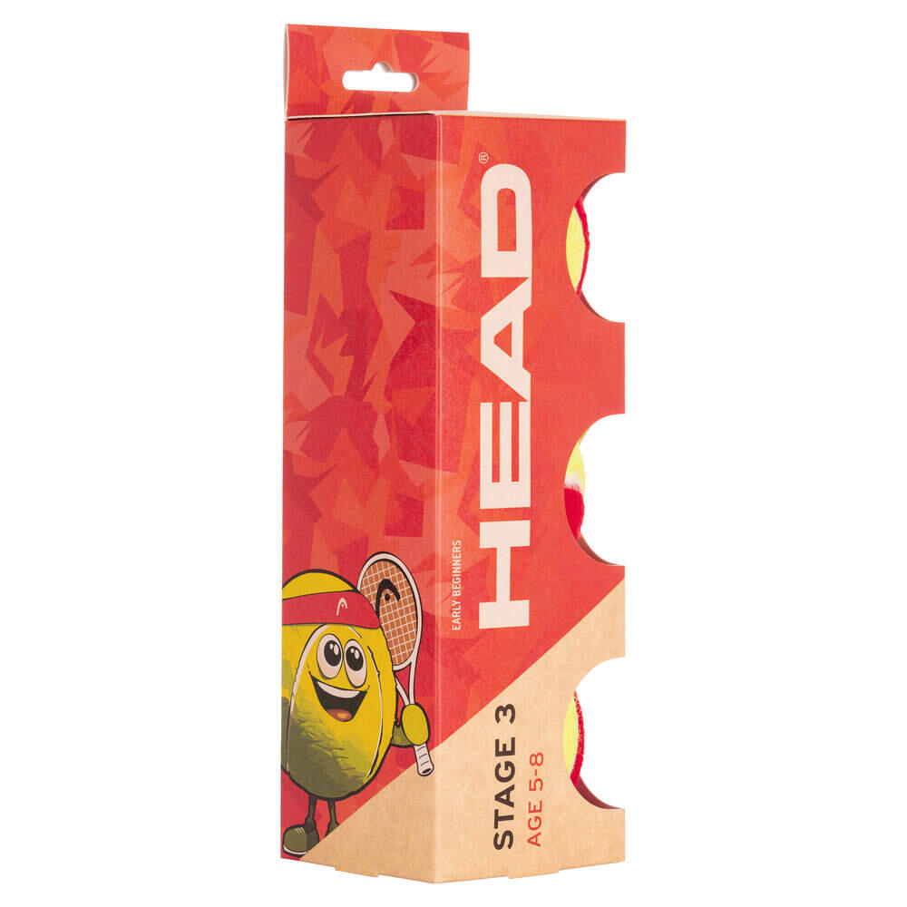 HEAD Stage 3 Red Tennis Balls - 3 Ball Tube 1/2